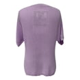 thumbnail image 4 of Baberdicy Sweaters for Women, Women's Fashion Spring and Summer Top Basic Loose Short Sleeve Side Slit Rib Knitted Top Casual Sweater Pocket Womens Sweaters Purple, 4 of 7
