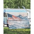 thumbnail image 4 of 4th of July RV Awning Sun Shade Screen 9'X15.3' National Flag Mesh Sunscreen Mountains Forest Awning Shade Screen with Zipper UV Blocker Completed Kits Outdoor Canopy for RV Motorhome Camper Trailer, 4 of 7