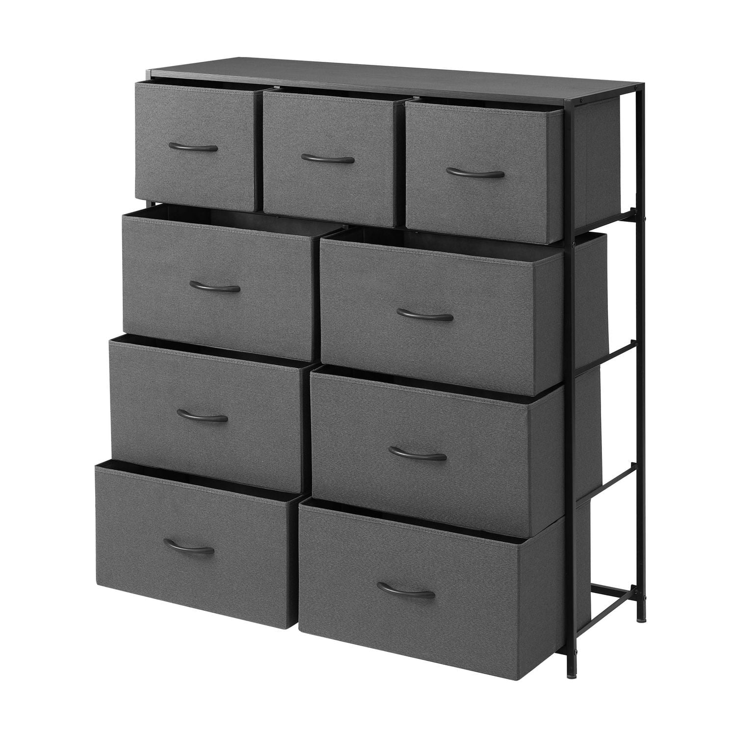 Mainstays 9 Drawer Fabric Dresser, Grey