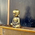 thumbnail image 2 of Tibet Pocket Buddha small monk statue,Brass Buddha Idol Shakyamuni Feng Shui Zen Buddhism Buddhist Gifts Meditation Zen，Car Art Wealth decor, 2 of 8