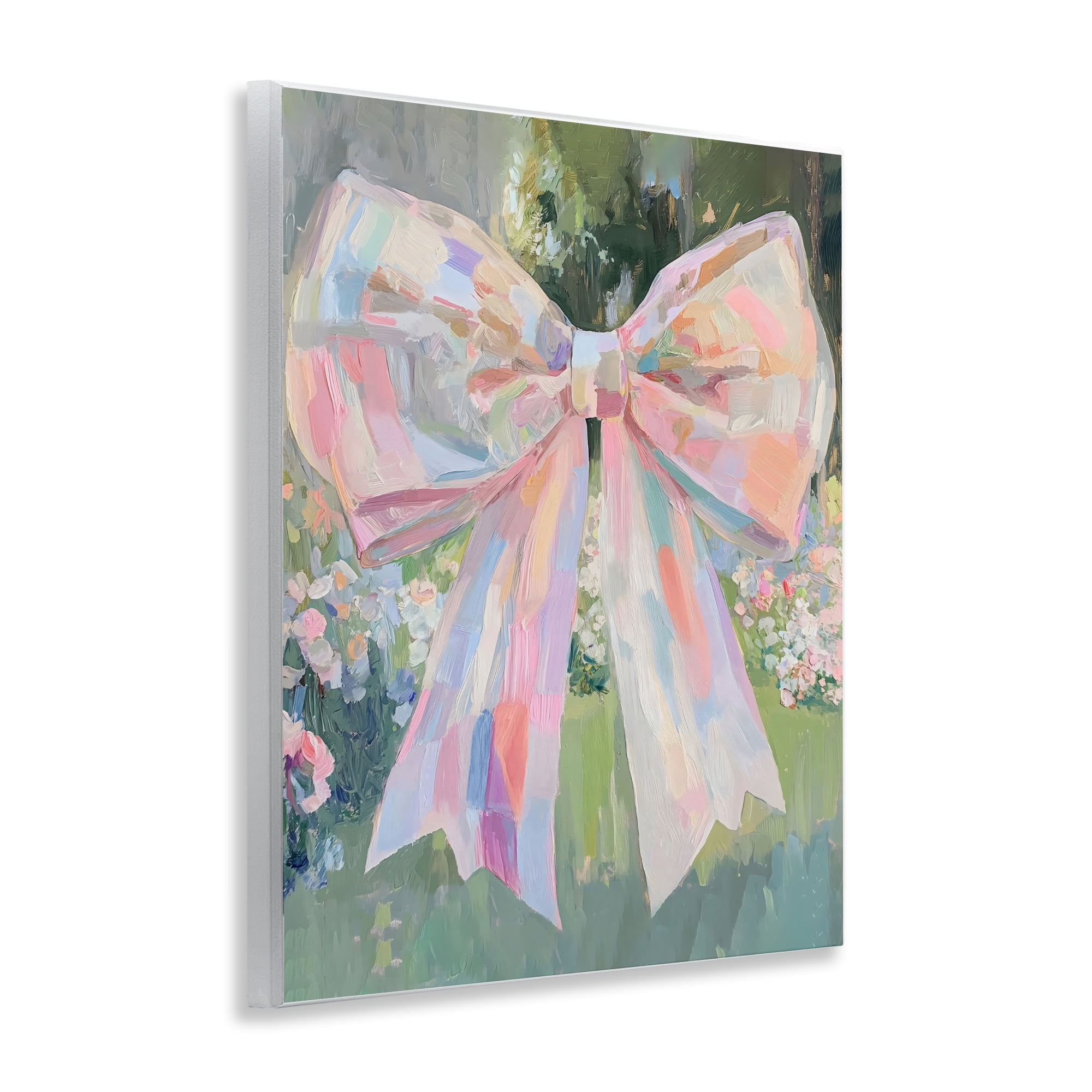 Stupell Industries Iridescent Pink Bow in Garden Wall Plaque Art, design by The Prints Vibe