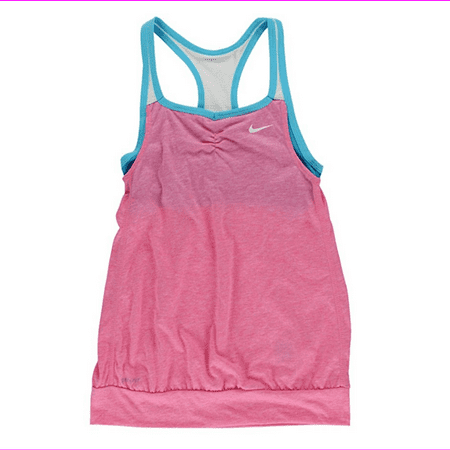 Nike Girls Dri FIT Cool Two In One Cami Tank in Pink and Blue, XS