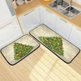 thumbnail image 7 of SKYSONIC Christmas Tree 2 Pieces Kitchen Rug Cushioned Anti-Fatigue Kitchen Rugs Set for Home Office Laundry,19.7" x 27.6"+19.7" x 47.2", 7 of 7