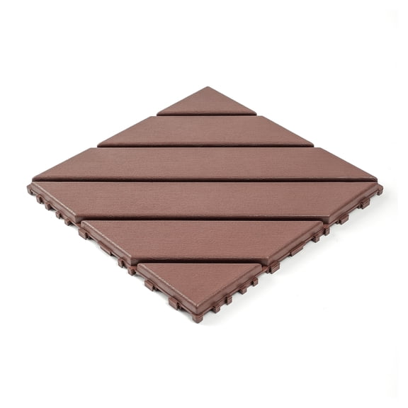 Stone Texture 12" Patio Deck Tiles, DIY Interlocking Outdoor/Indoor Flooring, Easy Install for Balcony, Porch, Poolside, 44 Pieces, Dark Gray, Garden & Outdoor, Polypropylene