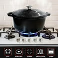 thumbnail image 5 of 6 Quart Enameled Cast Iron Dutch Oven, Heavy-Duty Oven-Safe up to 500°F, All Cooktops Compatible, Black, 5 of 6