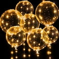 thumbnail image 1 of (Blanco cálido), globos iluminados, 7 paquetes de globos Bobo de 20 pulgadas para el Día de San Valentín con cuerdas de luces LED de 10 pies para el Día de San Valentín, bodas, Navidad y cumpleaños, 1 of 5