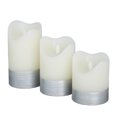 thumbnail image 6 of DecMode 5", 6", 4"H Silver Base Unscented Wax  Flameless Candle with Remote Control (Set of 3), 6 of 8