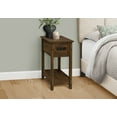 thumbnail image 4 of Accent Table, End, Side Table, Nightstand, 2 Tier, Narrow, Storage Drawer, Brown Veneer, Transitional, 4 of 10