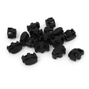 Luggage Plastic Double Hole Spring Loaded Drawstring Cord Toggles Stopper Fastener 16pcs