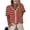 Brick Red, variant on Women's Short Sleeve Sweater Spring Summer Crochet Knit Tops V Neck Striped Button Down Dressy Casual Blouses