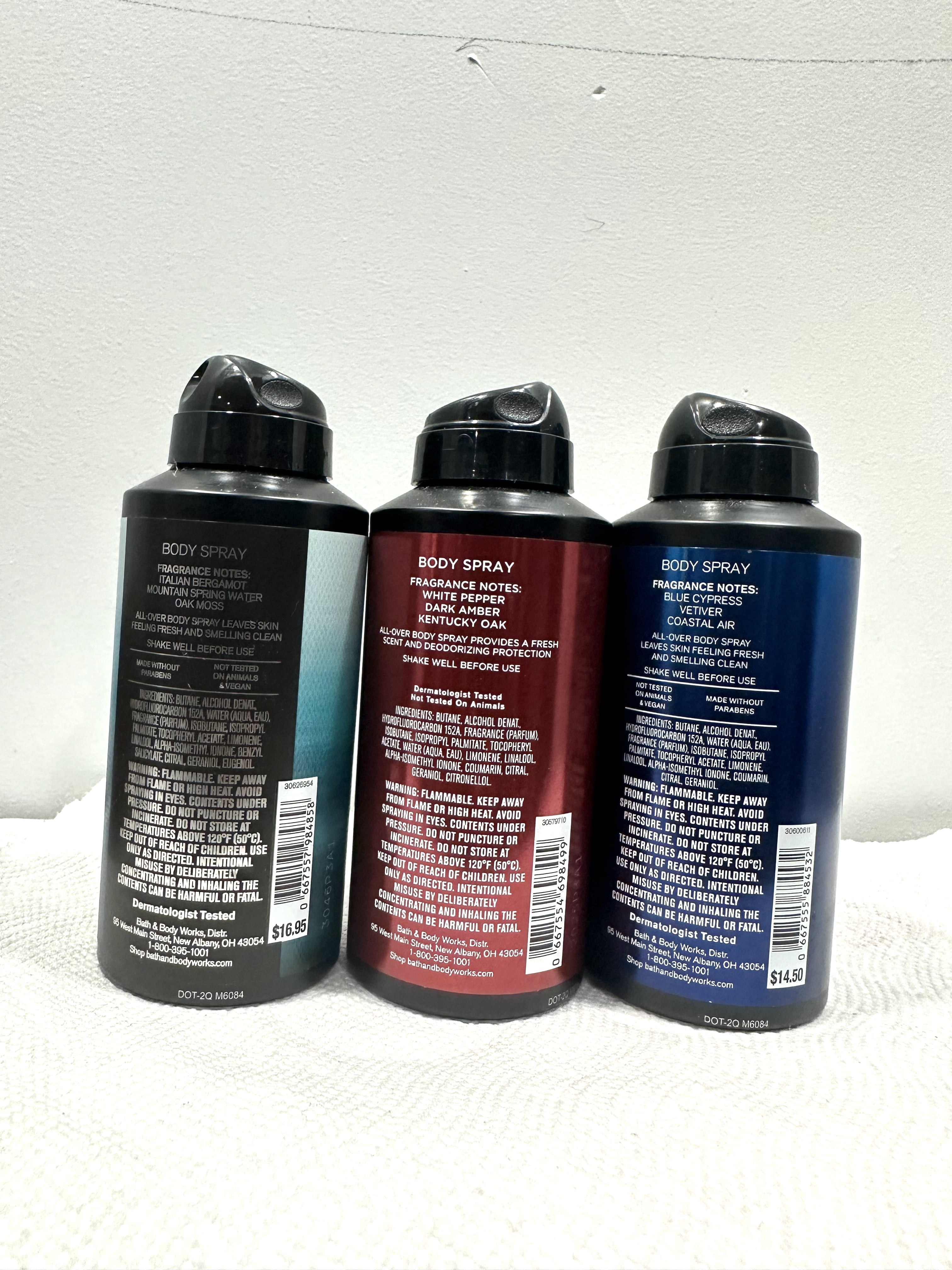Bath & Body Works Men's Body Spray Gift Set, Freshwater, Bourbon