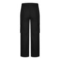 thumbnail image 4 of Zylanna Men's Casual Cargo Pants, Drawstring Waist Stretchable with Pockets Baggy Comfortable Pants for Winter Sports Black, 4 of 6
