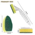 thumbnail image 2 of Heavy-Duty Dish-Washing Stick Sponge, Dish-Washing Sponge with Handle, Non-Scratching and Reusable new, 2 of 5
