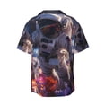 thumbnail image 5 of KLL Astronaut In Cosmic Garden Print Men's Shirt Short Sleeve Button Down Summer Cuba Beach Shirts- 4X-Large, 5 of 5