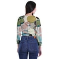 thumbnail image 3 of Moomaya Crop Top Manches Longues pour Femmes Imprimé Décontracté Été T-Shirt Crop Top, 3 of 4