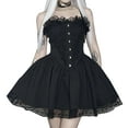 thumbnail image 4 of Women Gothic Lace Mini Dresses Vintage Goth Punk Dress Spaghetti Strap Party Dresses, 4 of 8