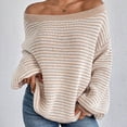 thumbnail image 3 of Texiao Sweaters for Women,Women's Off Shoulder Long Sleeve Loose Knit Pullover Jumper Top, 3 of 3