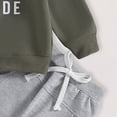 thumbnail image 4 of Toddler Baby Boy Outfits Fall Winter Clothes Letter Print Long Sleeve Sweatshirts Pants Sets 6 12 18 24 Months 2T 3T 4T Toddler Boys Winter Clothes,6-12 Months,AG, 4 of 5