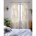 thumbnail image 3 of Rustic Coastal Sheer Curtains 63 Inch Length 2 Panels Set for Living Room/Bedroom, Sea Nautical Summer Beach Starfish Coral Kitchen Curtains Grommet Semi-Sheer Curtains Window Treatments 42"x63"x2, 3 of 7
