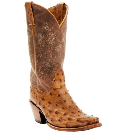 

Shyanne Women s Daisie Exotic Full Quill Ostrich Western Boot Snip Toe Tan 7.5 M US