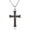 Black, variant on Stainless Steel Jewelry Double Layer Cubic Zirconia Stainless Steel Cross Pendant Necklace for Men