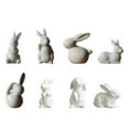 thumbnail image 4 of Dalazy Mini Ceramic Rabbit Figurines White Miniature Bedroom Sculpture Modern Style Statue for Furnishings Decoration Type G, 4 of 7