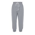 thumbnail image 5 of Womens Jogger Capris Ruffle Drawstring Waist Capris Pants Comfortable Loose Casual Cropped Trousers Gray XXL, 5 of 5
