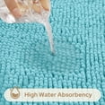 thumbnail image 5 of 3 Pieces Bathroom Rugs, Ultra Soft Non Slip Absorbent Chenille Toilet Bath Mat Set (Aqua Blue), 5 of 6