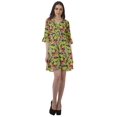 thumbnail image 2 of Moomaya Robe Chemise en Crêpe Poly pour Femmes Manches à Volants Imprimées Tenue d'Été Décontractée, 2 of 4