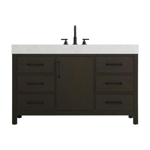 Elegant Kitchen and Bath 54 inch Single Bathroom Vanity In Mocha Brown