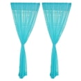 thumbnail image 1 of Juego  de ventana transparente de 2 piezas lavable Azul - 200x200cm Zulema  Cortina de cocina transparente, 1 of 8