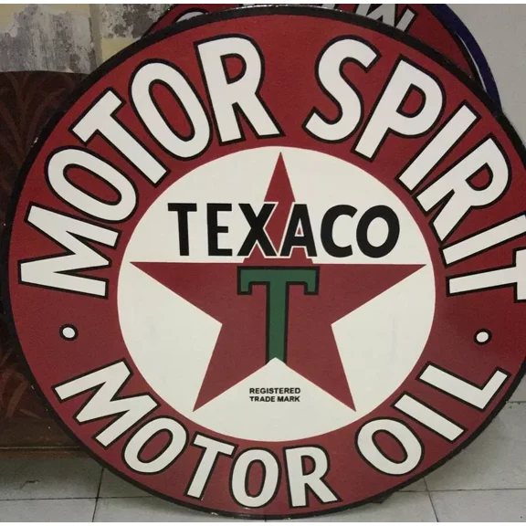 Texaco Porcelain Enamel Heavy Metal Sign 42 Inches Double Side