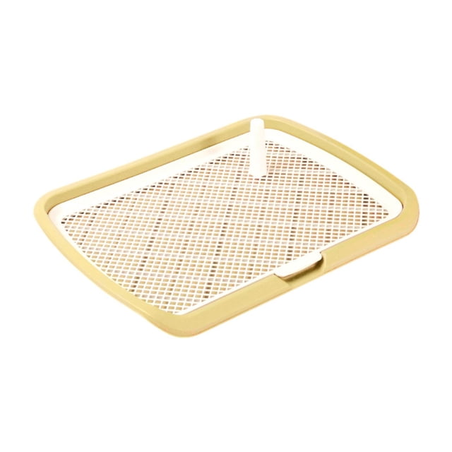 Bunblic Support de Tapis Pipi pour Toilette de Chien, Réutilisable, Plateau d'Entraînement à la Propreté en Maille Pipi, Robuste, Toilette d'Entraînement Intérieure pour Chien pour Toutous Chiot Jaune