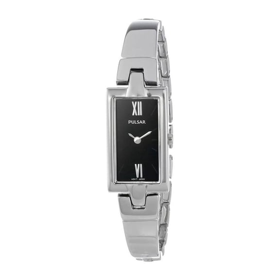 PEGG11 Women's Easy Style Black Dial Stainless Steel Bracelet Watch