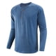 thumbnail image 2 of Hombres Cuello Redondo Manga Larga Raglan Diario Slim Fit Botones Pullover Camisas Tops Blusa Pompotops oipoqjl7744, 2 of 3