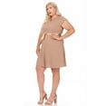 thumbnail image 4 of Women's Plus Size Solid Round Neck Front Cutout Short Sleeve Flared A Line Dresses, 4 of 6