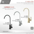 thumbnail image 4 of Stylish Lodi 11 ¼" Ht Brushed Gold Single Handle Water Tap Faucet K-142G, 4 of 12