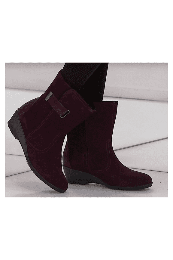 Water-Resistant Pixie Suede Boot, Wine 8 W