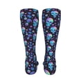 thumbnail image 6 of Kdxio Skull Flower Blue Funny Silky Novelty Funky Long Knee High Socks Soft 3D Print Cosplay Crazy Stockings for Men Women, 6 of 8