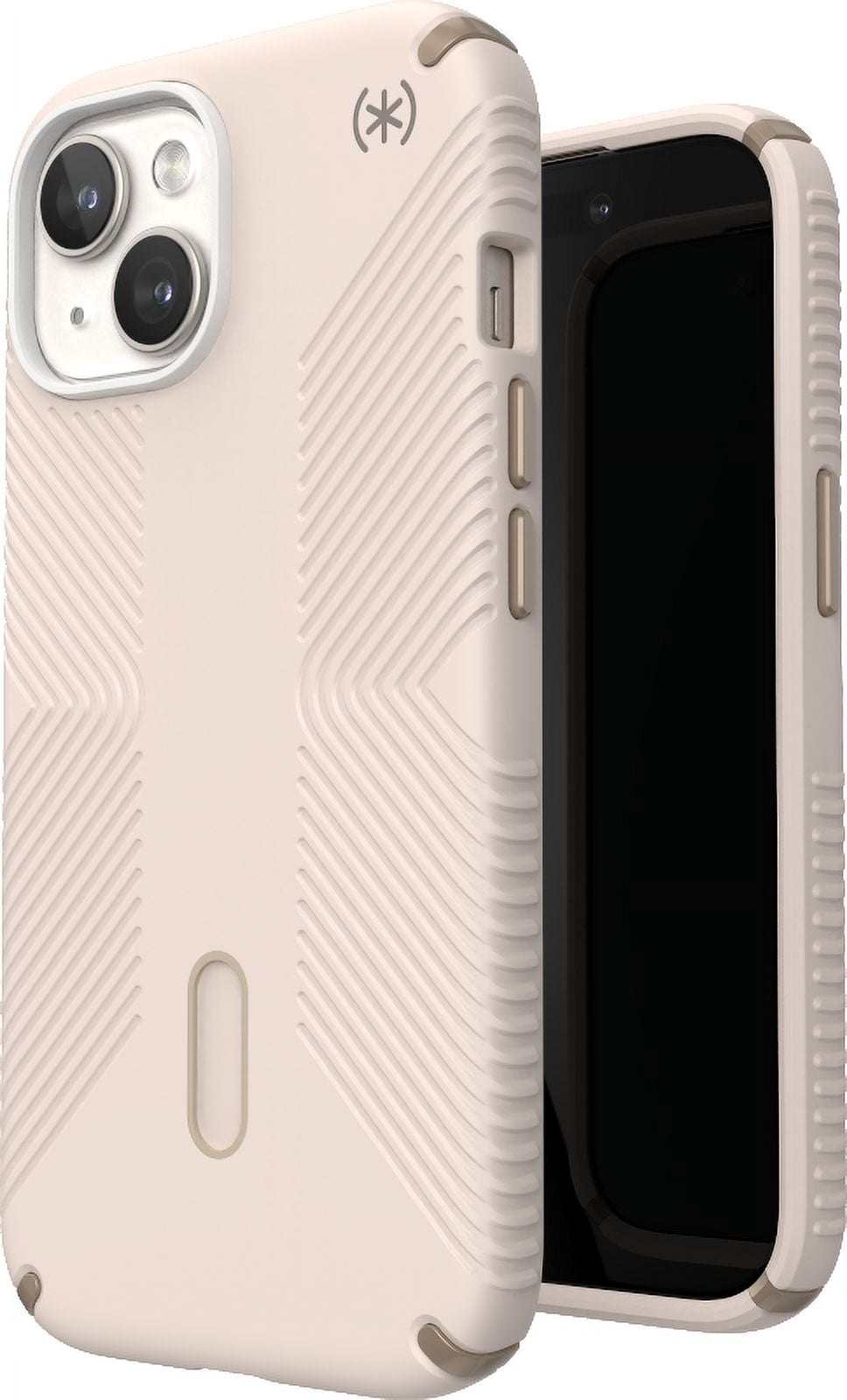 Speck iPhone 15 Case-Presidio2 Grip-ClickLock-MagSafe-6.1 Inch Phone Case-Bleached Bone/Heirloom Gold/Hazel Brown