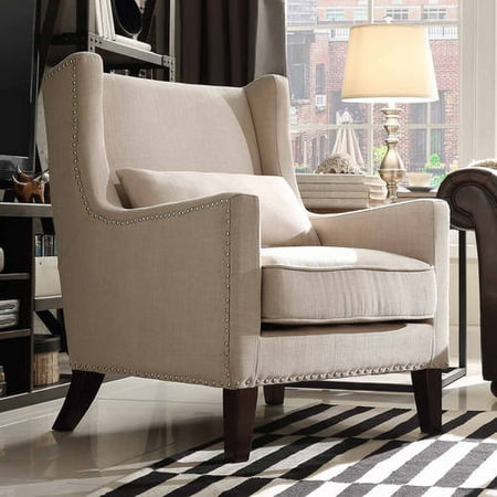 Weston Home St Alden Living Room Linen Accent Chair With Matching Throw ...