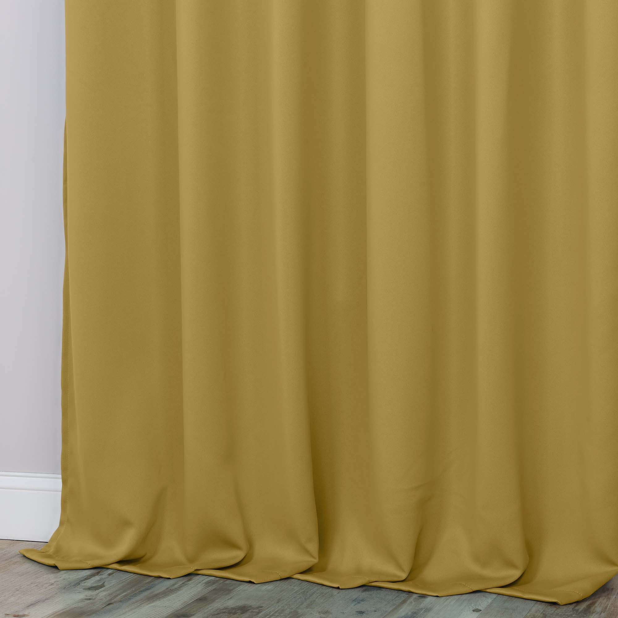 Superior Blackout Solid Light Filtering Grommet Curtain Panel Set, 70" x 108", Yellow Mustard