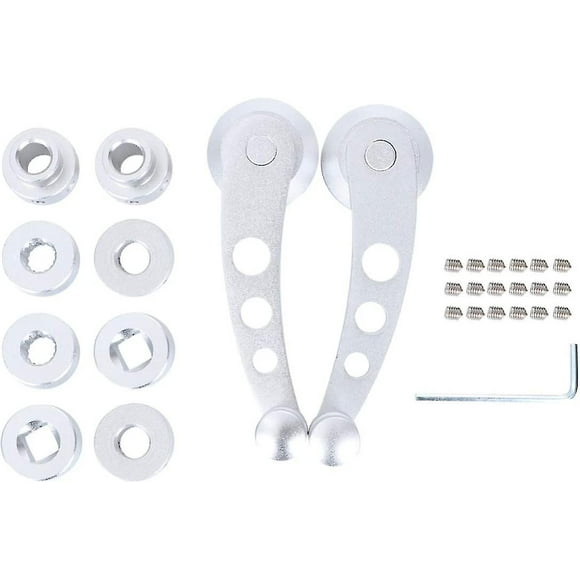 Window Crank Winder Aluminum Universal Car Truck Door Window Crank Winder (silver) (2pcs)