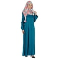thumbnail image 2 of Bimba Islamic Clothes For Women Long Dress With Printed Hijab/Scarf Rayon Abaya Maxi Front Button Muslim Dress, 2 of 6