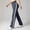 Gray, variant on Vivianyn HD Women's High Waisted Striped Flare Pants, Casual Activewear Trousers for Women,Navy,Size S-XL