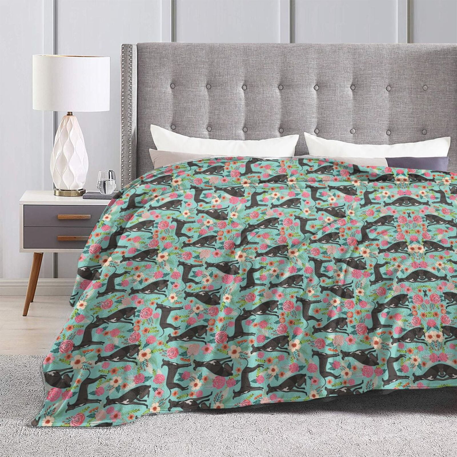 Wijzvio Italian Greyhound Dog Throw Blanket Soft Fuzzy Fleece Blanket For Couch Bed Living Room Decoration 60"X50"