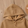 thumbnail image 6 of Otqutp Round Neck Sweatshirt for Toddler Boys Girls Long Sleeve Solid Hooded Pullover Romper Sweatshirt Bodysuits Fall Winter Clothes (Brown,18-24 Months), 6 of 6