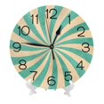 thumbnail image 2 of Reloj de pared con fondo abstracto de color azul descolorido y beige - Reloj de pared silencioso que no hace tictac de 10 pulgadas - Estilo rústico retro campestre decorativo para sala de estar,, 2 of 7