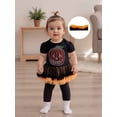 thumbnail image 5 of BemeyourBBs Baby Girl Halloween Set Rhinestone Pumpkin Tulle Romper Dress Headband, 5 of 9