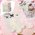 thumbnail image 2 of Bocaoying 5 Pairs Women Casual Ruffle Socks, Assorted Black White Ruffle Socks Girls, Breathable and Comfortable Cotton Knit Crew Sock Heart Design, 2 of 9